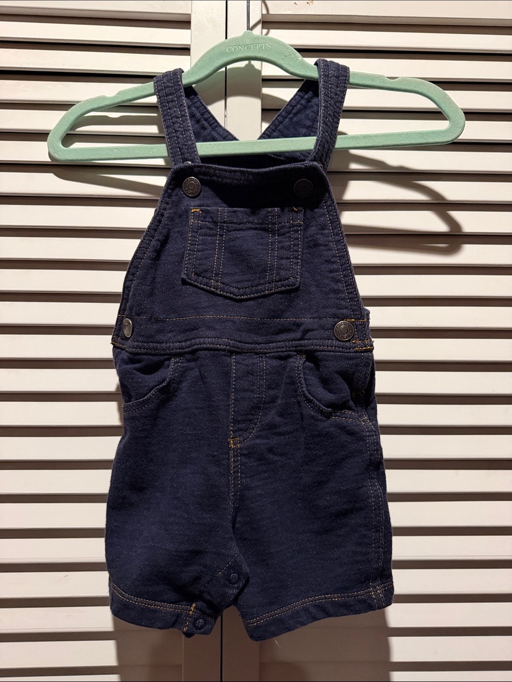 Carter's Navy Denim-Style Short Overalls